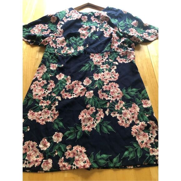 Forever 21 Spring Floral Mini Dress Fluttered Sleeve Size L - Picture 9 of 11